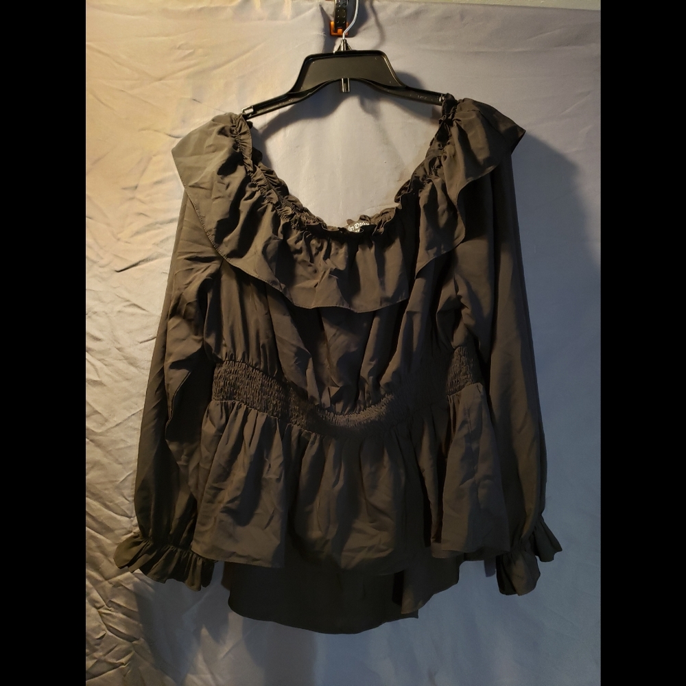 Women's 2X Goth Ruffle Shirt